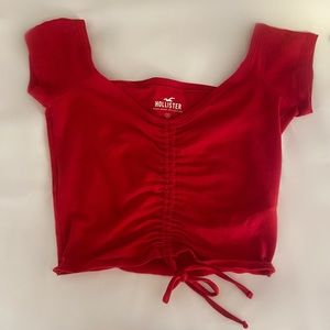 Hollister off the shoulder red crop top never worn
